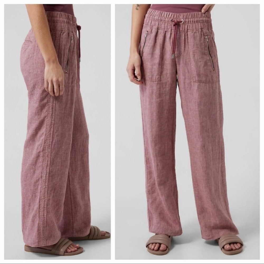 Athleta Wide Leg Pull-On Pants in Dusty Rose